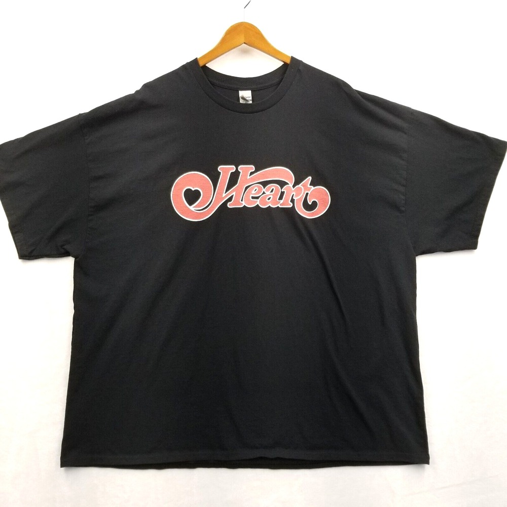 Heart Rock Band T-Shirt Adult Unisex 4X Black Concert Promo Logo Heavy Cotton